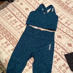Blue Gymshark Animal Print Set Size M